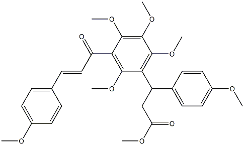 3-(4-Methoxyphenyl)-3-[2,4,5,6-tetramethoxy-3-[3-(4-methoxyphenyl)-1-oxo-2-propenyl]phenyl]propionic acid methyl ester,,结构式