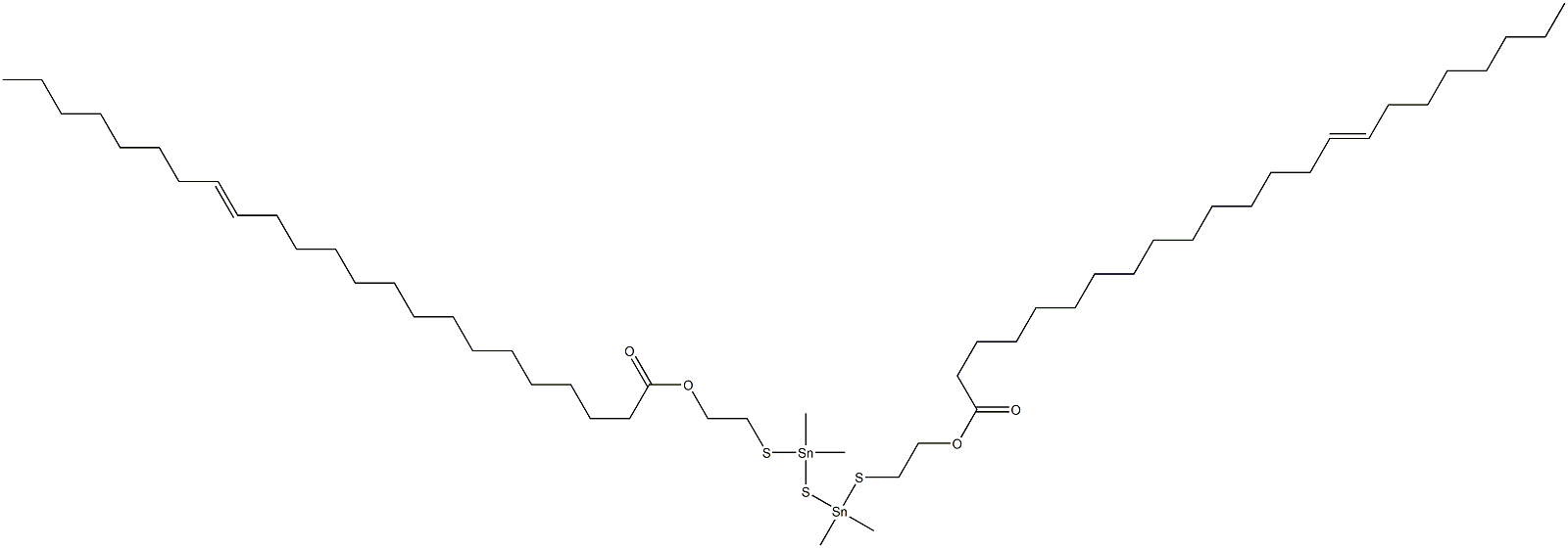 Bis[dimethyl[[2-(14-docosenylcarbonyloxy)ethyl]thio]stannyl] sulfide Structure