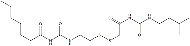 1-Heptanoyl-3-[2-[[(3-isopentylureido)carbonylmethyl]dithio]ethyl]urea 结构式