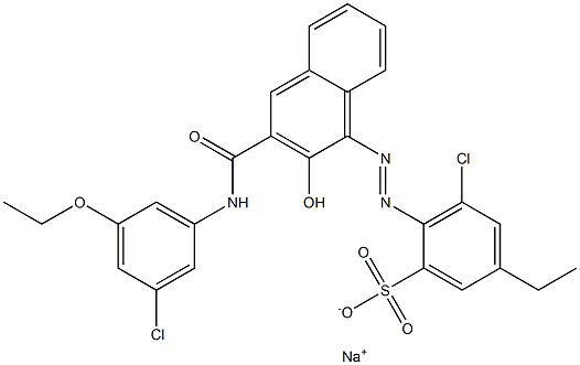  3-Chloro-5-ethyl-2-[[3-[[(3-chloro-5-ethoxyphenyl)amino]carbonyl]-2-hydroxy-1-naphtyl]azo]benzenesulfonic acid sodium salt