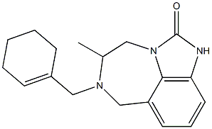 4,5,6,7-Tetrahydro-5-methyl-6-(1-cyclohexenylmethyl)imidazo[4,5,1-jk][1,4]benzodiazepin-2(1H)-one 结构式