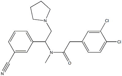 3,4-Dichloro-N-methyl-N-[1-(3-cyanophenyl)-2-(1-pyrrolidinyl)ethyl]benzeneacetamide,,结构式