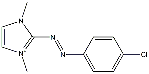 2-[(4-クロロフェニル)アゾ]-1,3-ジメチル-1H-イミダゾール-3-イウム 化学構造式