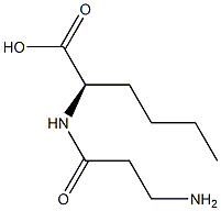 (R)-2-(3-アミノプロパノイルアミノ)ヘキサン酸 化学構造式