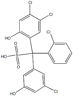 (2-Chlorophenyl)(3-chloro-5-hydroxyphenyl)(3,4-dichloro-6-hydroxyphenyl)methanesulfonic acid Structure