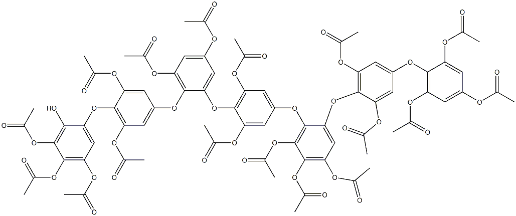2-[4-[2-[4-[2-[4-(2,4,6-Triacetoxyphenoxy)-2,6-diacetoxyphenoxy]-4,5,6-triacetoxyphenoxy]-2,6-diacetoxyphenoxy]-4,6-di-acetoxyphenoxy]-2,6-diacetoxyphenoxy]-4,5,6-triacetoxyphenol 结构式