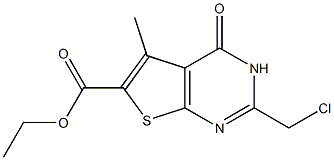 5-メチル-2-(クロロメチル)-3,4-ジヒドロ-4-オキソチエノ[2,3-d]ピリミジン-6-カルボン酸エチル 化学構造式