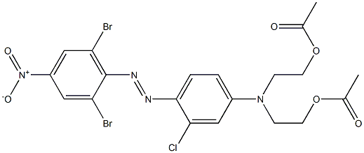 Diacetic acid 2,2'-[3-chloro-4-(2,6-dibromo-4-nitrophenylazo)phenylimino]diethyl ester,,结构式