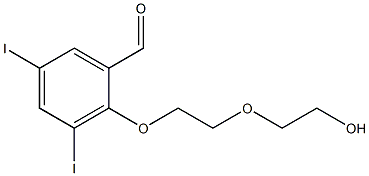 5-ヨード-3-ヨード-2-[2-(2-ヒドロキシエトキシ)エトキシ]ベンズアルデヒド 化学構造式