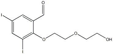 5-Iodo-3-iodo-2-[2-(2-hydroxyethoxy)ethoxy]benzaldehyde,,结构式