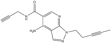 1-(3-Pentynyl)-4-amino-N-(2-propynyl)-1H-pyrazolo[3,4-b]pyridine-5-carboxamide Struktur