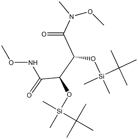[2R,3R,(+)]-2,3-ビス[(tert-ブチルジメチルシリル)オキシ]-N,N'-ジメトキシ-N'-メチルブタンジアミド 化学構造式