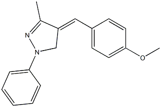 1-フェニル-3-メチル-4,5-ジヒドロ-4-(4-メトキシベンジリデン)-1H-ピラゾール 化学構造式