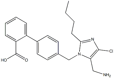 4'-[[2-Butyl-4-chloro-5-aminomethyl-1H-imidazol-1-yl]methyl]-1,1'-biphenyl-2-carboxylic acid,,结构式