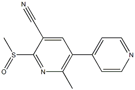 2-(メチルスルフィニル)-5-(4-ピリジニル)-6-メチルピリジン-3-カルボニトリル 化学構造式