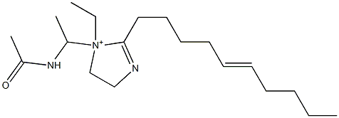 1-[1-(アセチルアミノ)エチル]-2-(5-デセニル)-1-エチル-2-イミダゾリン-1-イウム 化学構造式