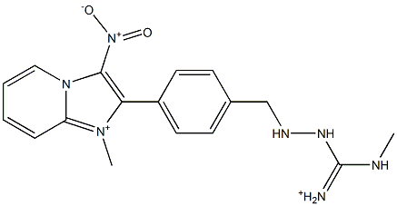 1-Methyl-3-nitro-2-[4-[2-[iminio(methylamino)methyl]hydrazinomethyl]phenyl]imidazo[1,2-a]pyridin-1-ium Structure