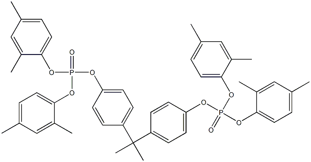 2,2-Bis[4-[bis(2,4-dimethylphenoxy)phosphinyloxy]phenyl]propane Structure