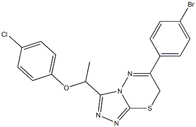 6-(4-ブロモフェニル)-3-[1-(4-クロロフェノキシ)エチル]-7H-1,2,4-トリアゾロ[3,4-b][1,3,4]チアジアジン 化学構造式
