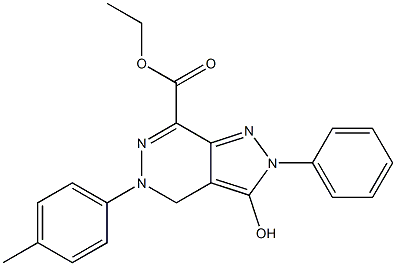 [4,5-Dihydro-3-hydroxy-2-phenyl-5-(4-methylphenyl)-2H-pyrazolo[3,4-d]pyridazine]-7-carboxylic acid ethyl ester 结构式