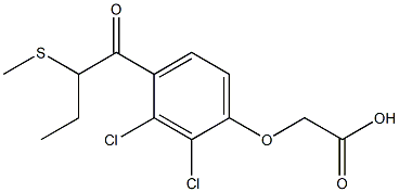 [2,3-ジクロロ-4-[2-(メチルチオ)ブチリル]フェノキシ]酢酸 化学構造式