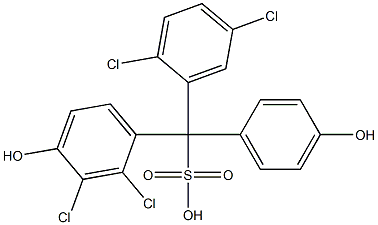 (2,5-Dichlorophenyl)(2,3-dichloro-4-hydroxyphenyl)(4-hydroxyphenyl)methanesulfonic acid Struktur