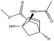 (1β,4β)-3α-(アセチルアミノ)ビシクロ[2.2.1]ヘプタン-5-エン-3β-カルボン酸メチル 化学構造式