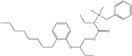 N,N-Dimethyl-N-benzyl-N-[1-[[2-(2-octylphenyloxy)butyl]oxycarbonyl]propyl]aminium Structure