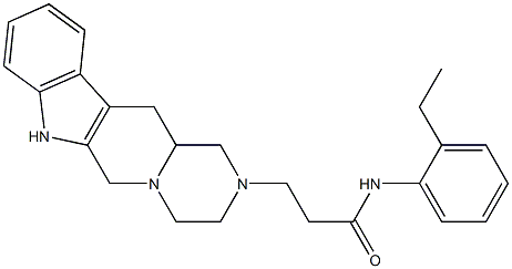 3,4,6,7,12,12a-Hexahydro-N-(2-ethylphenyl)pyrazino[1',2':1,6]pyrido[3,4-b]indole-2(1H)-propanamide Structure