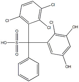 (2-Chloro-3,5-dihydroxyphenyl)(2,3,6-trichlorophenyl)phenylmethanesulfonic acid Structure