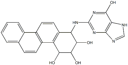 2-[[(2,3,4-Trihydroxy-1,2,3,4-tetrahydrochrysen)-1-yl]amino]hypoxanthine,,结构式