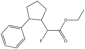 2-Fluoro-2-(2-phenylcyclopentan-1-yl)acetic acid ethyl ester Struktur