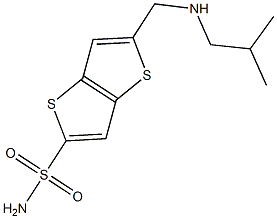 5-[[(2-メチルプロピル)アミノ]メチル]チエノ[3,2-b]チオフェン-2-スルホンアミド 化学構造式