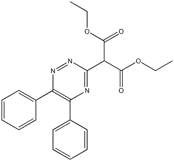 2-(5,6-ジフェニル-1,2,4-トリアジン-3-イル)マロン酸ジエチル 化学構造式