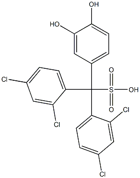Bis(2,4-dichlorophenyl)(3,4-dihydroxyphenyl)methanesulfonic acid Structure