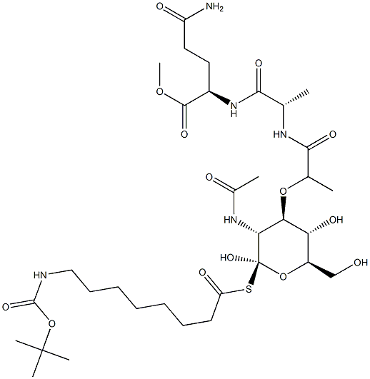 N2-[N-[N-Acetyl-1-[[8-[[(tert-butoxy)carbonyl]amino]octanoyl]thio]muramoyl]-L-alanyl]-D-glutamine methyl ester