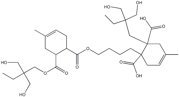 4-メチル-4-シクロヘキセン-1,2-ジカルボン酸2-[2,2-ビス(ヒドロキシメチル)ブチル]1-[4-[2-[2,2-ビス(ヒドロキシメチル)ブトキシカルボニル]-4-メチル-4-シクロヘキセン-1-イルカルボニルオキシ]ブチル] 化学構造式