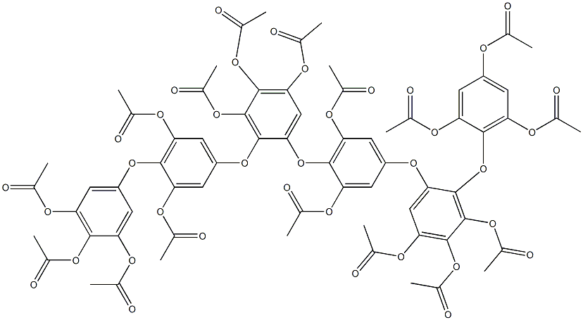 4-[2-[4-(3,4,5-Triacetoxyphenoxy)-3,5-diacetoxyphenoxy]-3,4,5-triacetoxyphenoxy]-2'-(2,4,6-triacetoxyphenoxy)-3,3',4',5,5'-pentaacetoxydiphenyl ether 结构式