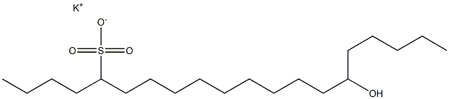 15-Hydroxyicosane-5-sulfonic acid potassium salt Structure