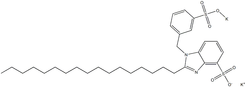 1-[3-(Potassiooxysulfonyl)benzyl]-2-heptadecyl-1H-benzimidazole-4-sulfonic acid potassium salt Struktur