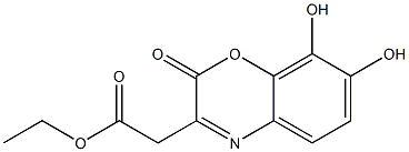 7,8-Dihydroxy-2-oxo-2H-1,4-benzoxazine-3-acetic acid ethyl ester Structure