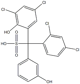 (2,4-ジクロロフェニル)(3,5-ジクロロ-2-ヒドロキシフェニル)(3-ヒドロキシフェニル)メタンスルホン酸 化学構造式