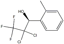(1S)-1-(2-メチルフェニル)-2,2-ジクロロ-3,3,3-トリフルオロプロパン-1-オール 化学構造式
