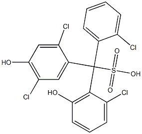 (2-Chlorophenyl)(2-chloro-6-hydroxyphenyl)(2,5-dichloro-4-hydroxyphenyl)methanesulfonic acid Struktur