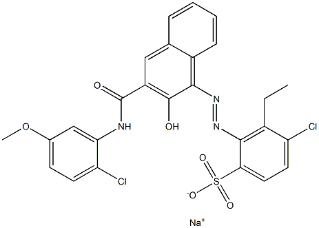 4-Chloro-3-ethyl-2-[[3-[[(2-chloro-5-methoxyphenyl)amino]carbonyl]-2-hydroxy-1-naphtyl]azo]benzenesulfonic acid sodium salt