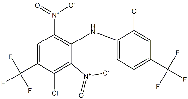 3-Chloro-4-trifluoromethyl-2,6-dinitro-N-[2-chloro-4-trifluoromethylphenyl]benzenamine Structure