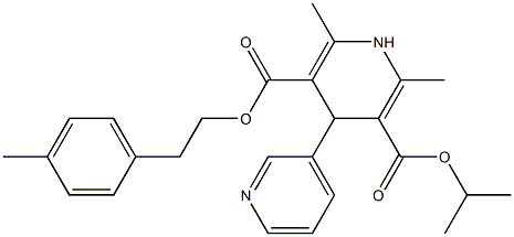 1,4-Dihydro-2,6-dimethyl-4-(3-pyridyl)pyridine-3,5-dicarboxylic acid 3-isopropyl 5-(4-methylphenethyl) ester,,结构式