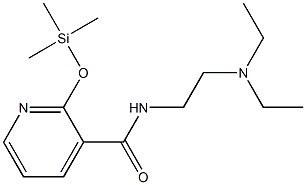 2-トリメチルシリルオキシ-N-[2-(ジエチルアミノ)エチル]-3-ピリジンカルボアミド 化学構造式