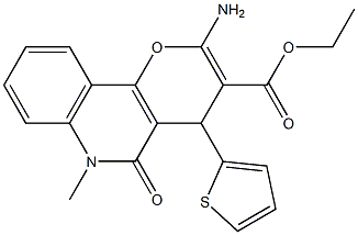 2-Amino-4-(2-thienyl)-5-oxo-6-methyl-4,6-dihydro-5H-pyrano[3,2-c]quinoline-3-carboxylic acid ethyl ester Structure