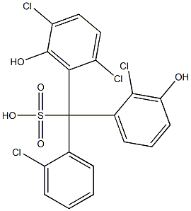 (2-Chlorophenyl)(2-chloro-3-hydroxyphenyl)(2,5-dichloro-6-hydroxyphenyl)methanesulfonic acid Structure